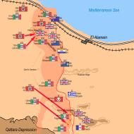 Asisbiz Artwork showing Second Battle of El Alamein the Axis Armoured Divisions counterattack 6pm 24th October 1942 0A