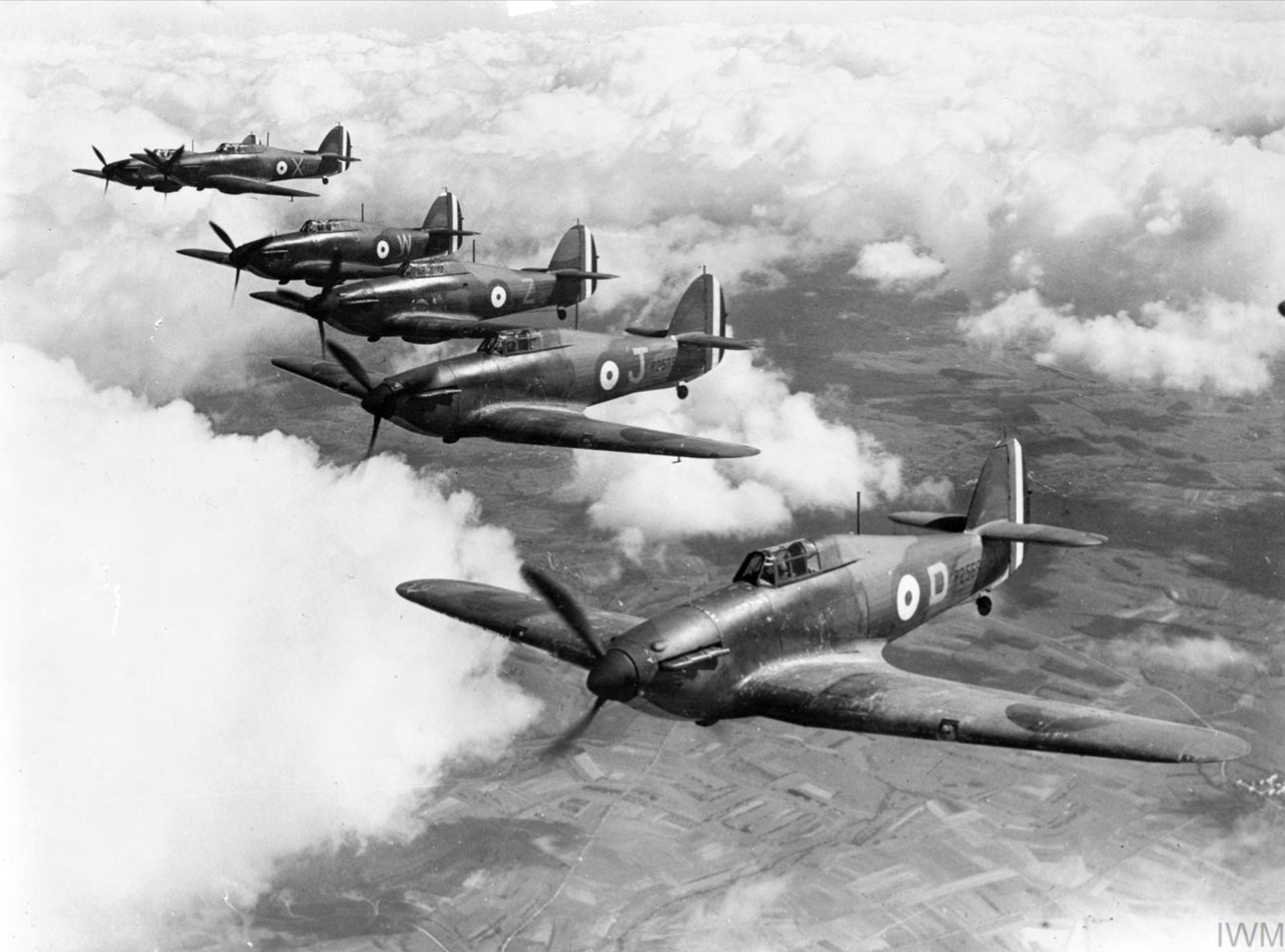 Hawker Hurricane I RAF 73Sqn D P2569 J P2575 over France April
