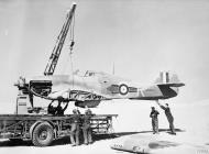 Asisbiz Hawker Hurricane IIb RAF 73Sqn R BD930 being salvaged by 53RSU North Africa 1942 IWM CM2240