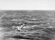 Asisbiz Fleet Air Arm 825NAS Sea Hurricane takes off from the flight deck of HMS Vindex IWM A22735