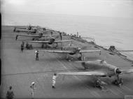 Asisbiz Fleet Air Arm 885NAS Sea Hurricane 6G Z4550 lined up for take off aboard HMS Victorious IWM A11286