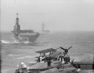 Asisbiz Fleet Air Arm 885NAS Sea Hurricane I 7U aboard HMS Victorious with HMS Indomitable astern Op Pedestal Aug 1942 IWM A11293