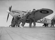 Asisbiz Fleet Air Arm Sea Hurricane A AF953 landing aboard HMS Avenger 27th Jun 1942 IWM A10970