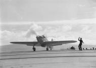 Asisbiz Fleet Air Arm Sea Hurricane landing aboard HMS Avenger 27th Jun 1942 IWM A10978