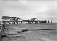 Asisbiz Fleet Air Arm Seafires providing cover for 824NAS Swordfish from HMS Striker Jun 1944 IWM A24501