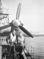 Asisbiz MSFU Sea Hurricane aboard CAM ship SS Empire Tide at Hvalfjord Iceland 14th Jun 1942 IWM A10113