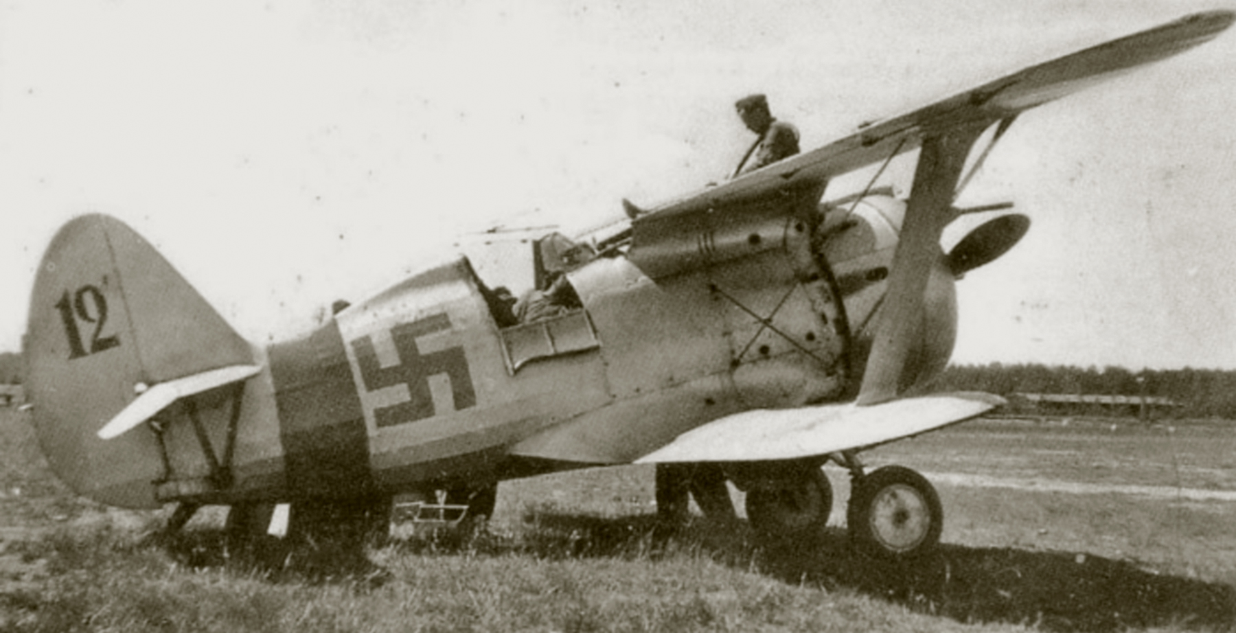 Ilmavoimat Polikarpov I 153 Black 12 and used by the FAF as VH101 25th Jun 1941 01