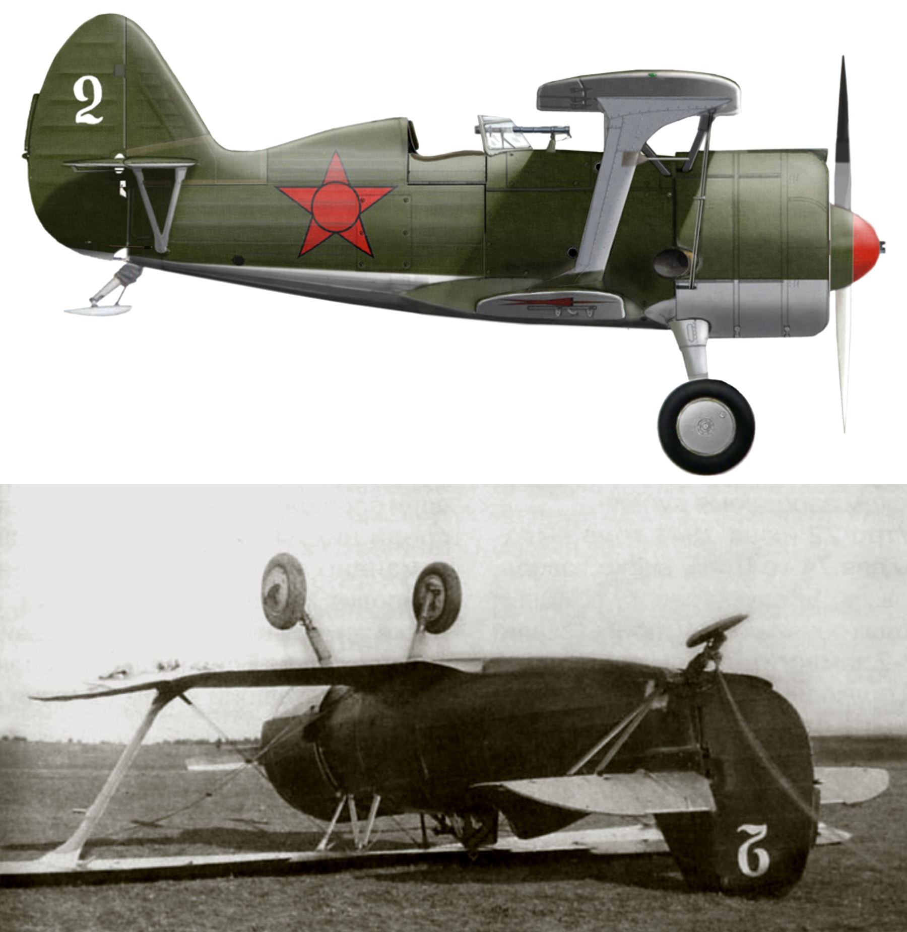 Polikarpov I 153 74ShAP White 2 landing accident at Kyplin aerodrome 3rd Mar 1941 0B