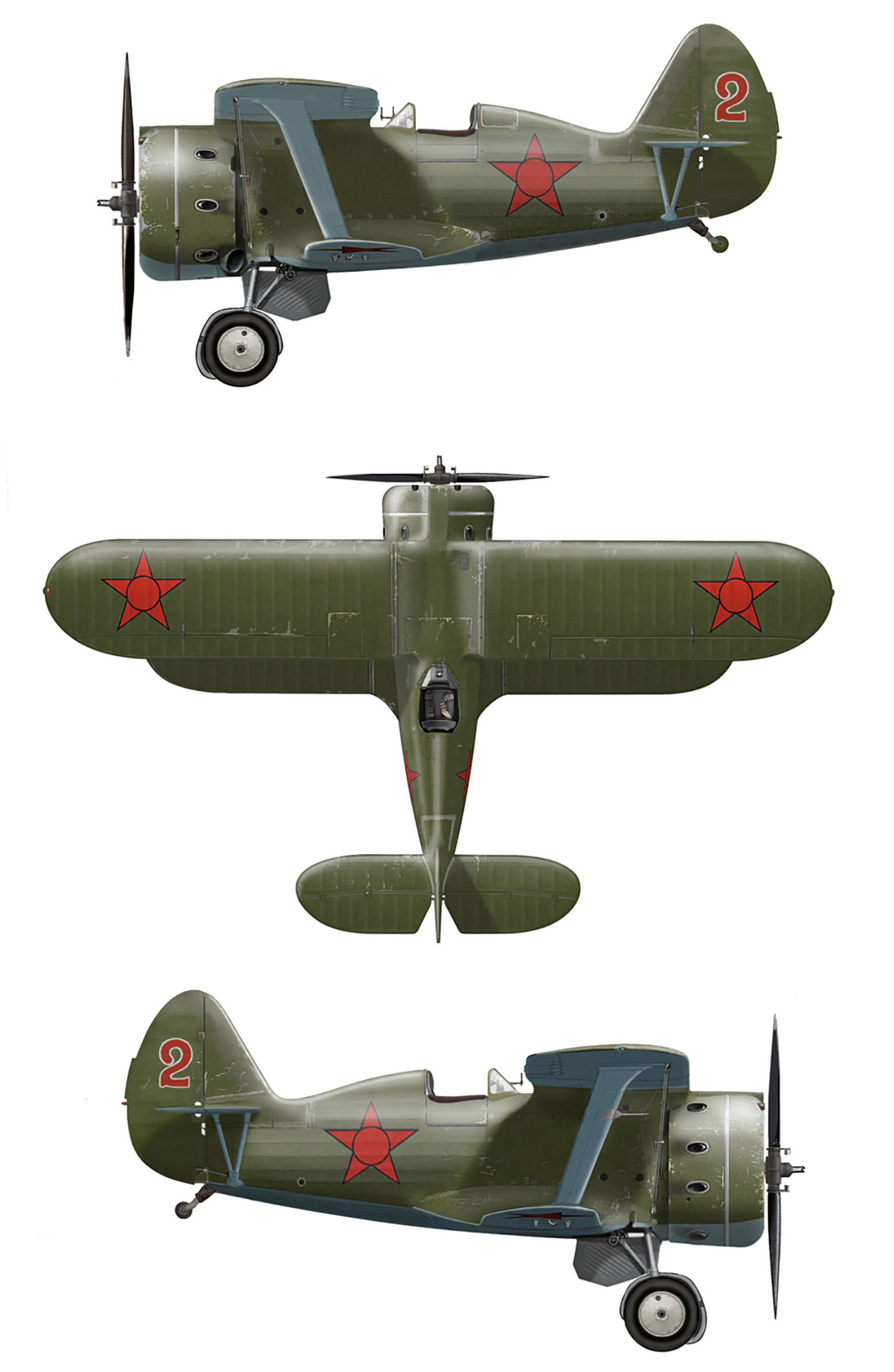 Polikarpov I 153 Red 2 unidentified fighter unit at Tikhvyn Leningrad region December 1941 0A