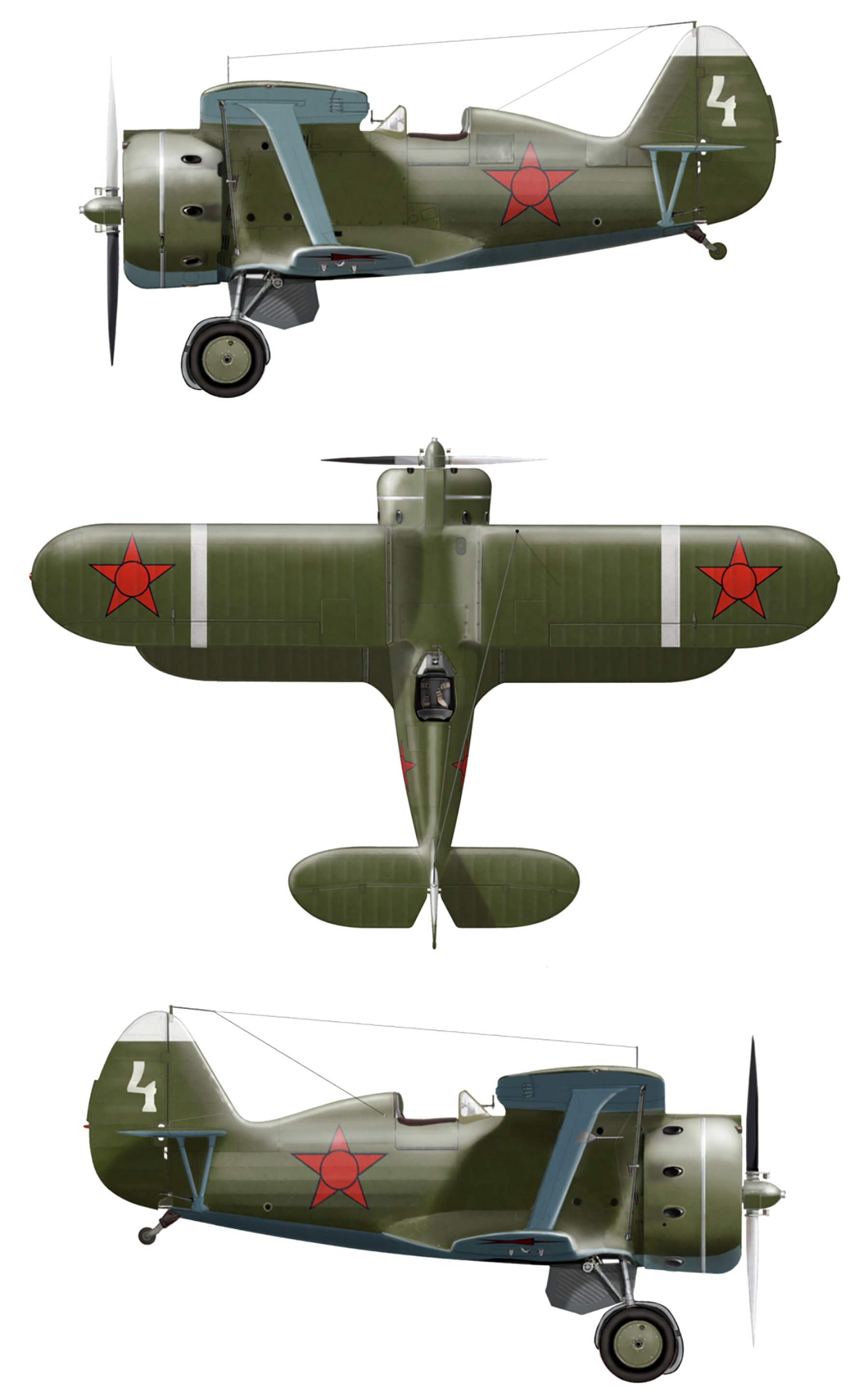 Polikarpov I 153 unknown unit White 4 during the Barbarrosa onslaught 1941 0A
