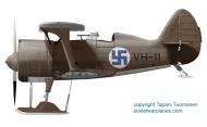 Asisbiz Ilmavoimat Polikarpov I 153 FAF LeLv29 as VH11 ex Soviet 145IAP Yellow 173 Finland 26th Feb 1940 0A