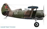 Asisbiz Polikarpov I 153 14KORAE Silver 62 in three tone camouflage pattern Russia 1943 0A