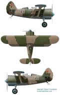 Asisbiz Polikarpov I 153 14KORAE Silver 68 in three tone camouflage pattern Russia 1943 0A