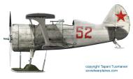 Asisbiz Polikarpov I 153 unknown unit Red 52 in winter camouflage Leningrad front 1941 42 0A