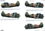 Asisbiz Profiles of various Polikarpov I 153 aircraft by Colibri decals no 72043 0B