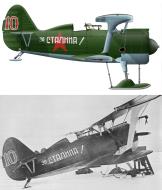 Asisbiz WW Polikarpov I 153 13AE 61AB KBF Red 10 slogan for Stalin HSU Volosevich Soviet Finnish war 1939 40 0B