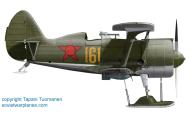 Asisbiz WW Polikarpov I 153 152IAP DRAE Yellow 161 damaged by flak Soviet Finnish war 19th Feb 1940 0A