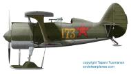 Asisbiz WW Polikarpov I 153 152IAP DRAE Yellow 173 forced landed on Lake Oulunjarvi became FAF VH 11 24th Dec 1939 0A