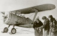 Asisbiz WW Polikarpov I 153 unknown unit during engine warm up winter camouflage Soviet Finnish war 1940 01