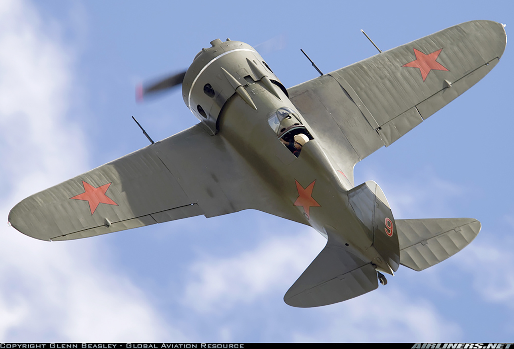 Airworthy Polikarpov I 16 type 24 cn 2421319 flying as Red 9 05