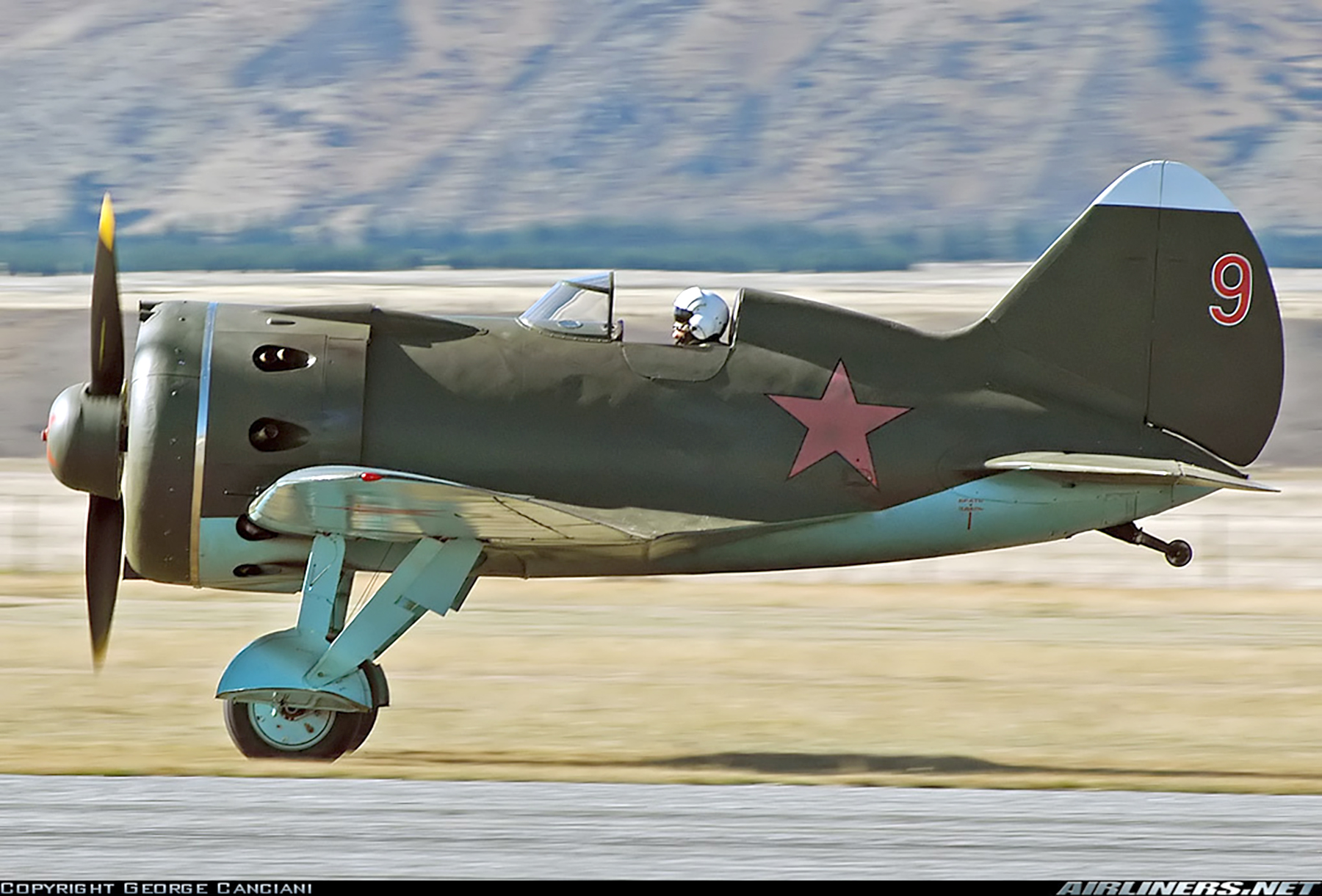 Airworthy Polikarpov I 16 type 24 cn 2421319 flying as Red 9 09