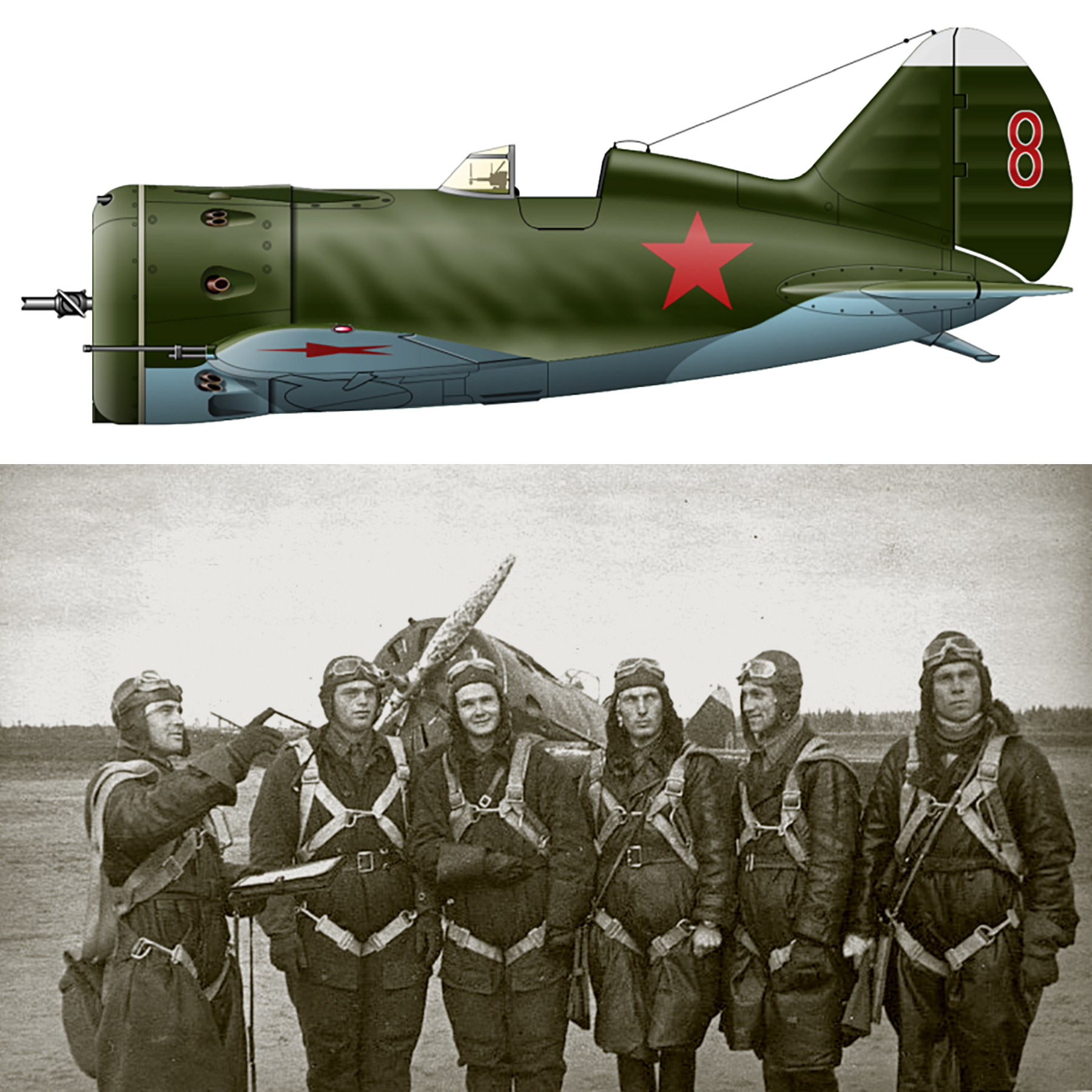 Polikarpov I 16 type 17 191IAP 54IAD Red 8 pilot 1Lt Gennadiy S Zhuikov Leningrad Front Sep 1941 0B