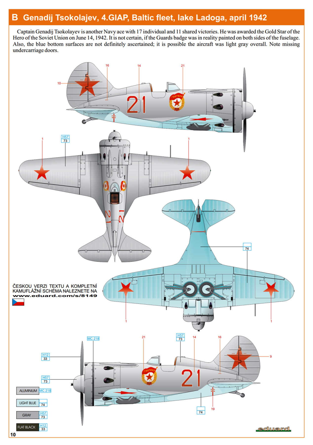 Polikarpov I 16 type 24 4GvIAP Red 21 GD Tsokolaev sn 2423321 at Novaya Ladoga airfield 1941 42 0C