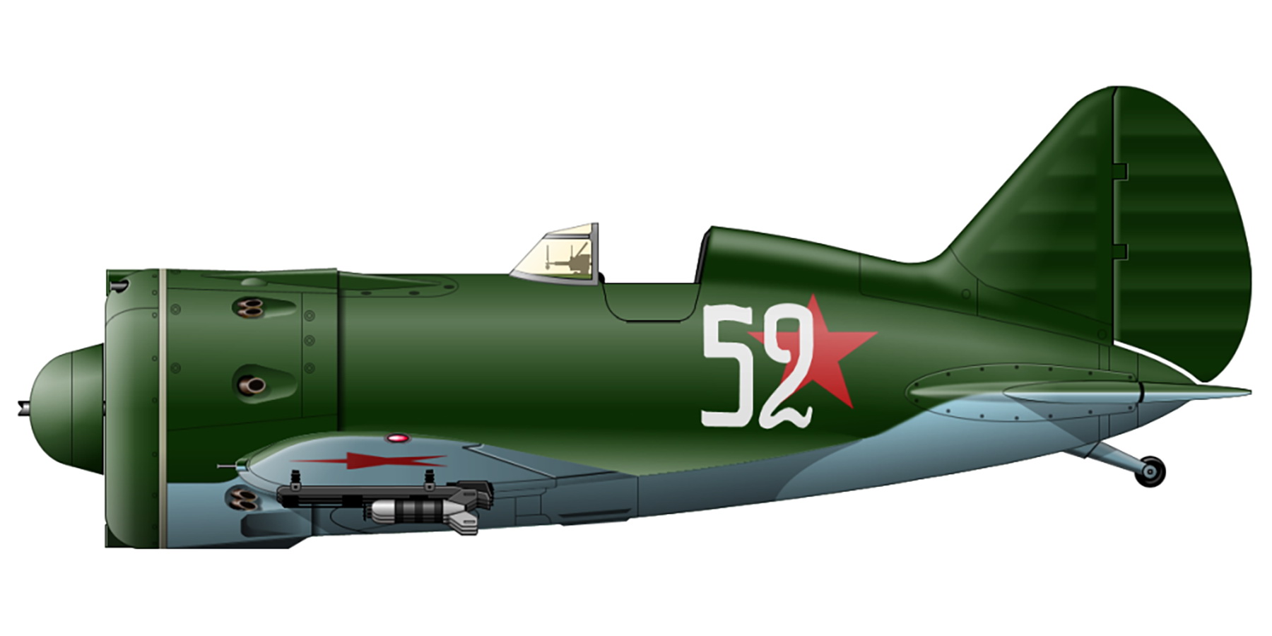 Polikarpov I 16 type 24 6IABR 78IAP White 52 Northern Fleet July 1942 0A