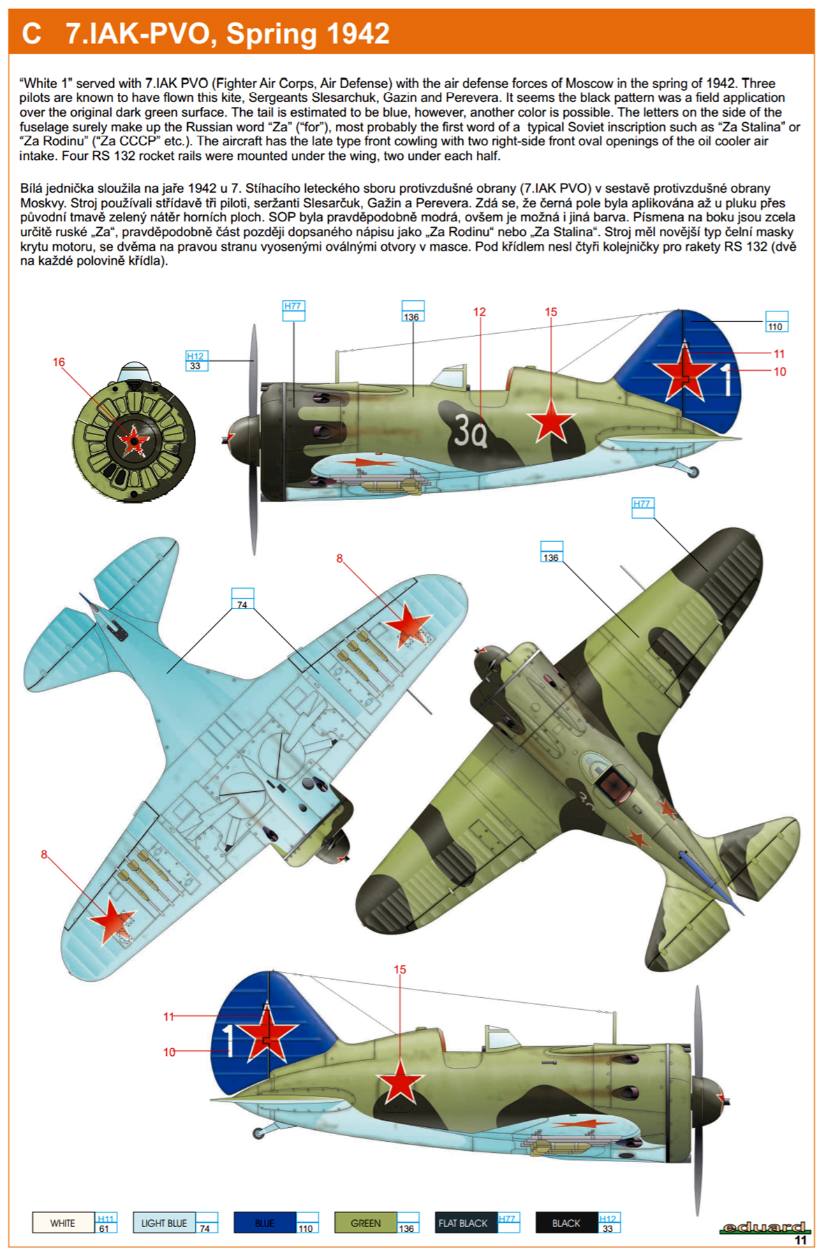 Polikarpov I 16 type 29 317IAD with Sgts S Slesarchuk, S Gozin and A Perevera Moscow defense 0A