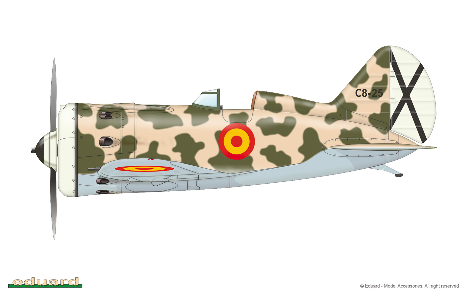SCW Polikarpov I 16 Nationalist C8 25 Moron Fighter School Moron AB Spain 1949 profile by Eduard 0A