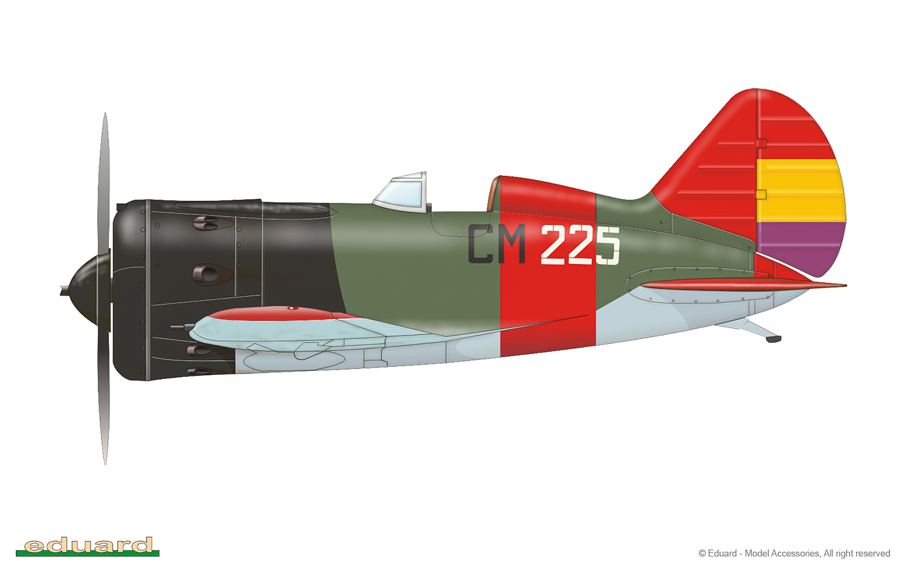 SCW Polikarpov I 16 Republican 7th Escuadrilla CM225 Pachs AB Spain 1938 profile by Eduard 0A