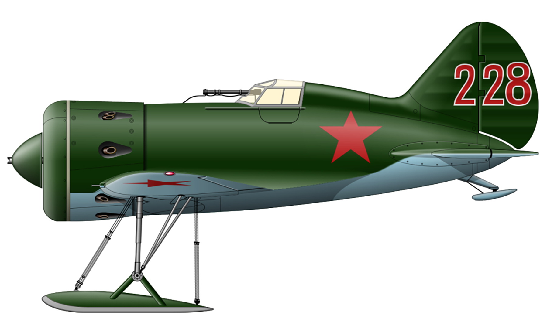 WW Polikarpov I 16 type 5 59IABR Red 228 Northwestern front Dec 1939 0A