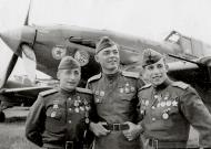 Asisbiz Ilyushin Il 2 Sturmovik 155GvShAP SnrLt Nikolai Ivanovich Purgin (r) at Finsterwalde Jun 1945 01