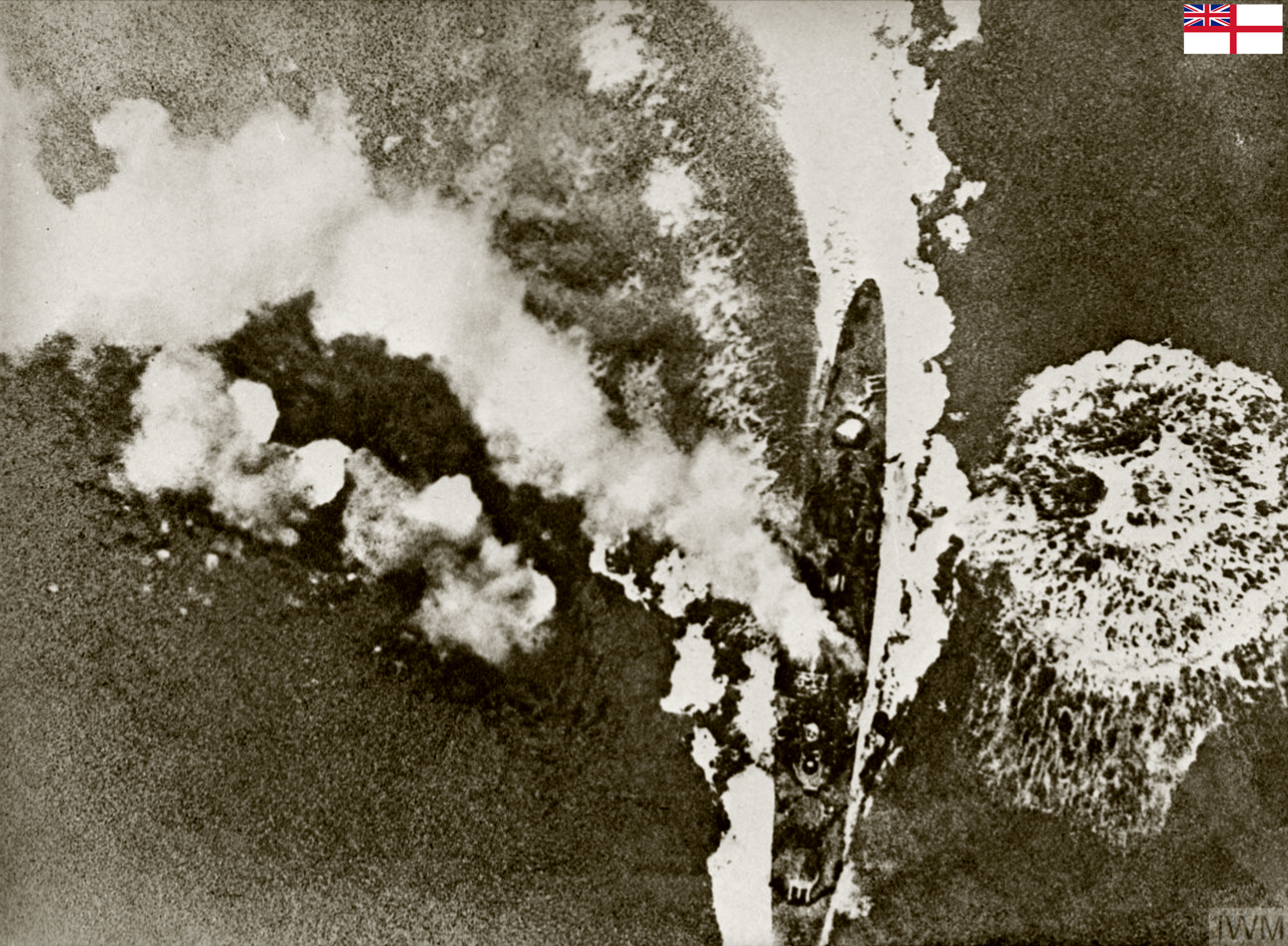 German airman recording the sinking of HMS Gloucester off the coast of Crete 22 May 1941 IWM HU1997B