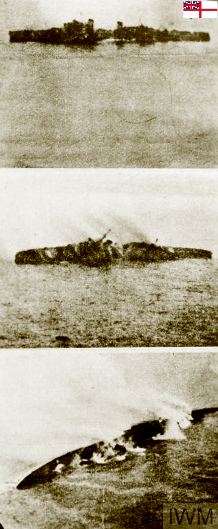 German airman recording the sinking of HMS Gloucester off the coast of Crete 22 May 1941 IWM HU1997Db