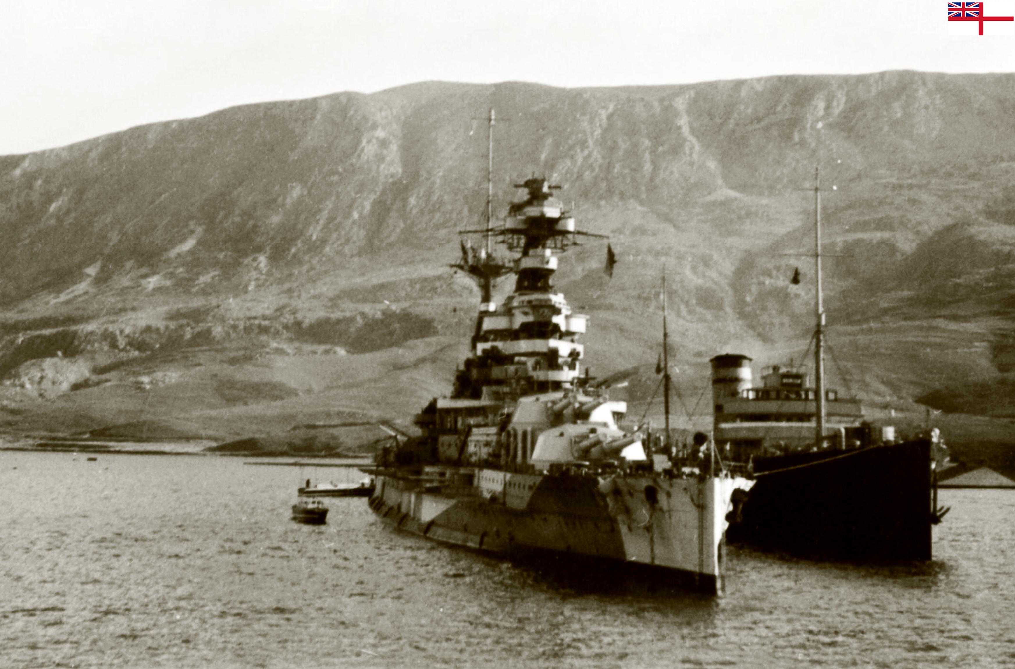HMS Barham oiling in Suda Bay Battle of Crete Greece IWM AX28Ab