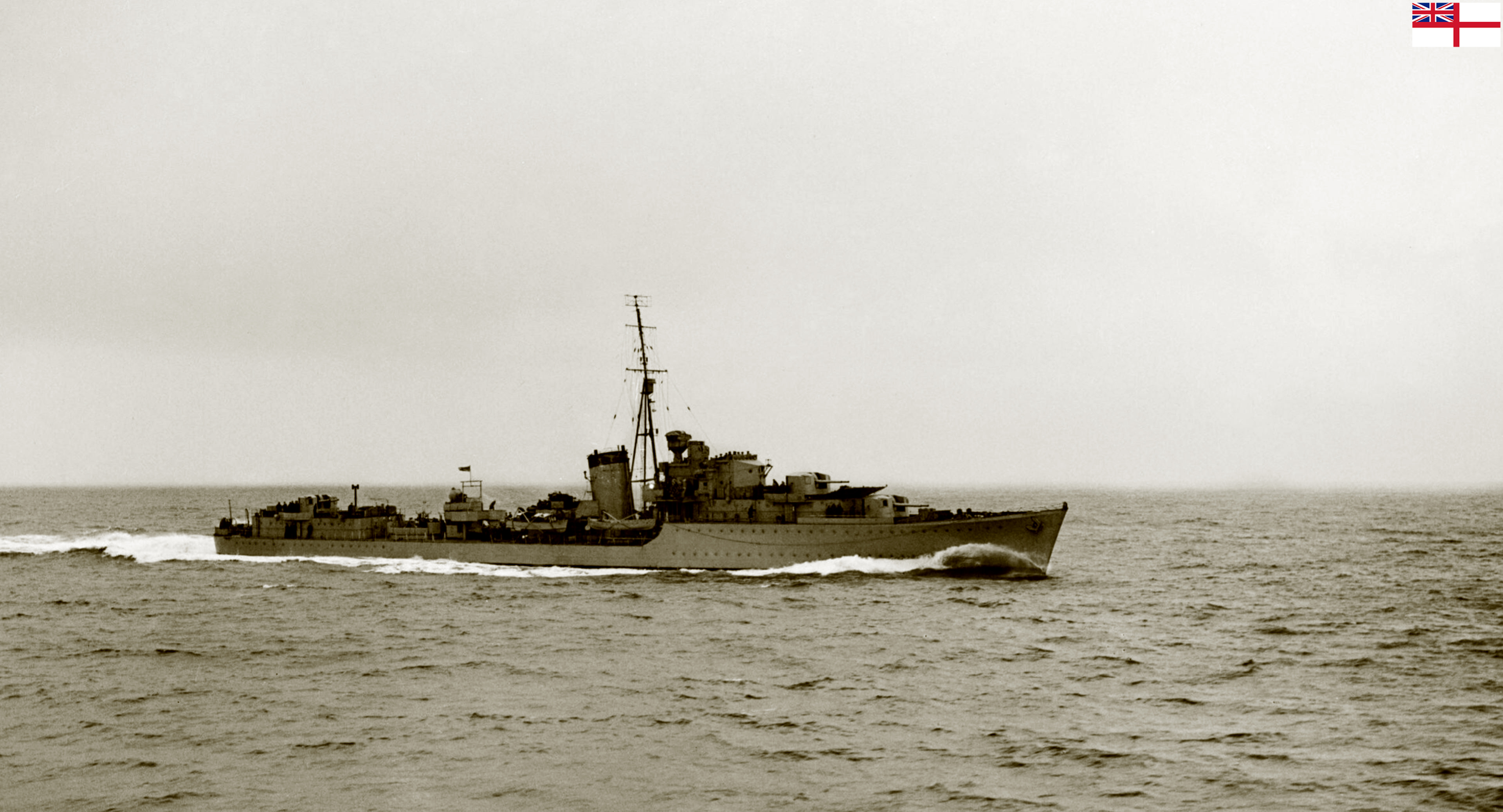 HMS Kelly a K class destroyer built in 1938 was sunk by German aircraft off Crete 23 May 1941 IWM A2787
