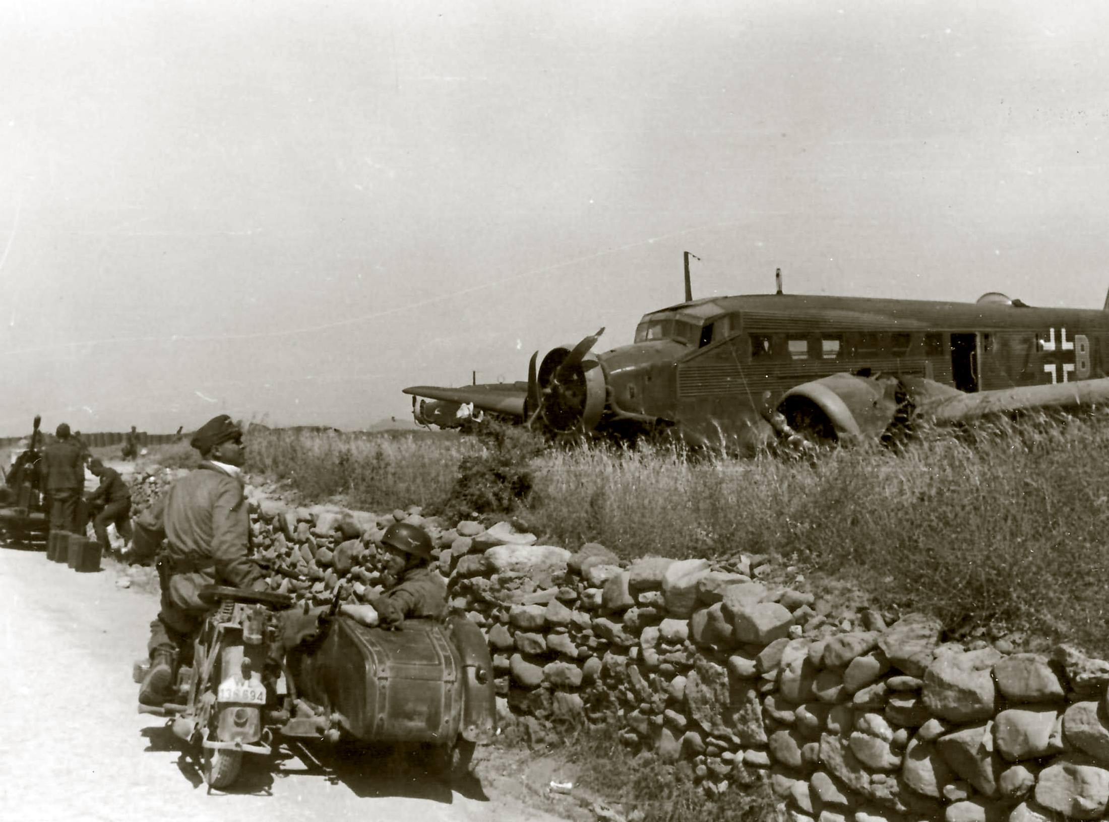Junkers Ju 52 3mg4e Geschwader Stab KGrzbV1 1Z+BA wrecked on Maleme AF Crete 1941 01