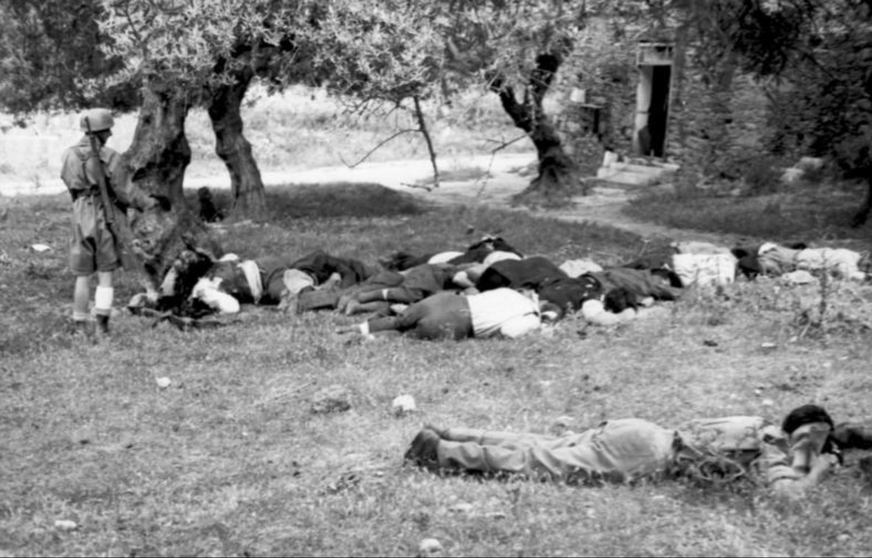 Massacre of Cretan civilians by German Paratroopers at Kondomari Crete 1941 Bund