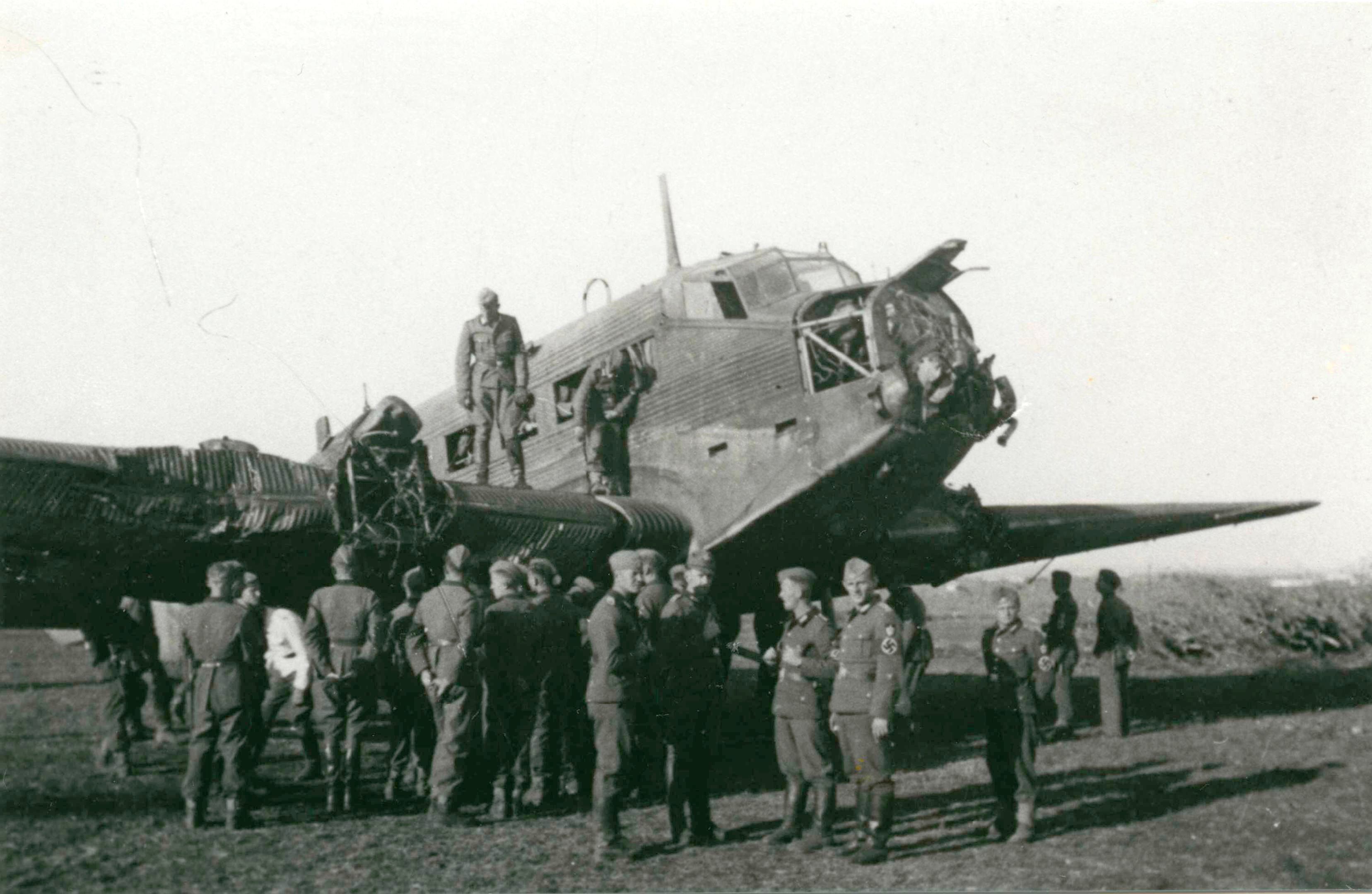 Fall Gelb Junkers Ju 52 3m shot down over Netherlands being salvaged May 1940 NIOD
