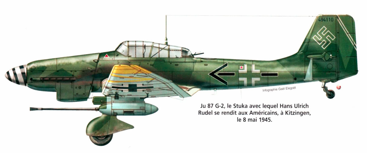 Junkers Ju 87G2 Stuka Stab 10.(Pz)SG2 Hans Ulrich Rudel WNr 494110 Freiwaldau Czechoslovakia 1945 0C