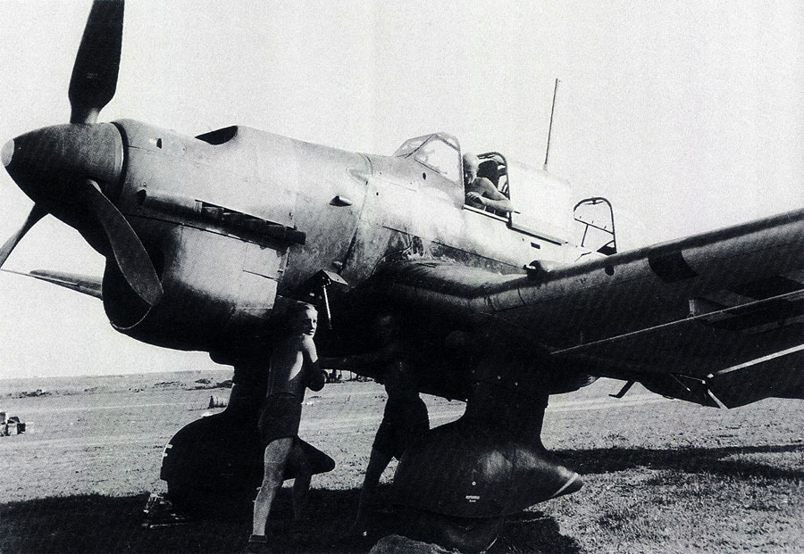 Junkers Ju 87B2 Stuka close up cowling and cockpit area Balkans 01