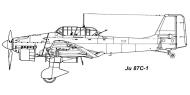 Asisbiz Diagram of Junkers Ju 87C1 Stuka side profile view blue print 0A