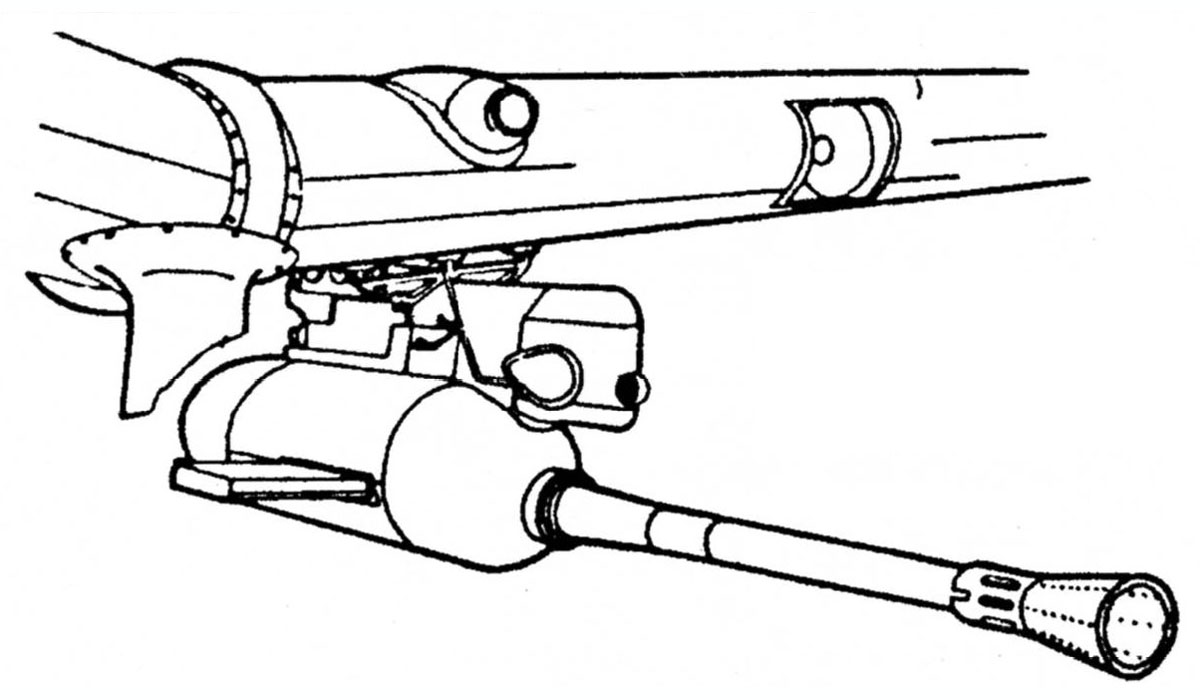 The big gun 37 mm Flak 18 cannon or Bord Kanone 3.7 underwing gondolas 0A