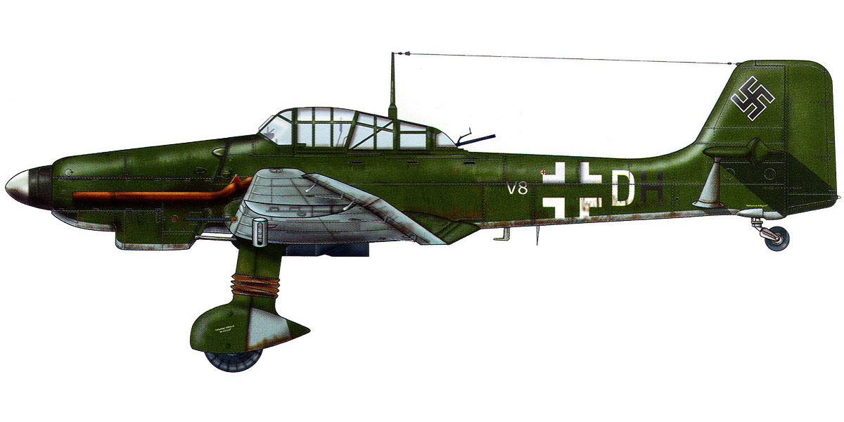 Junkers Ju 87D8 Stuka 1.NSG1 (V8+DH) Germany 1944 45 0A