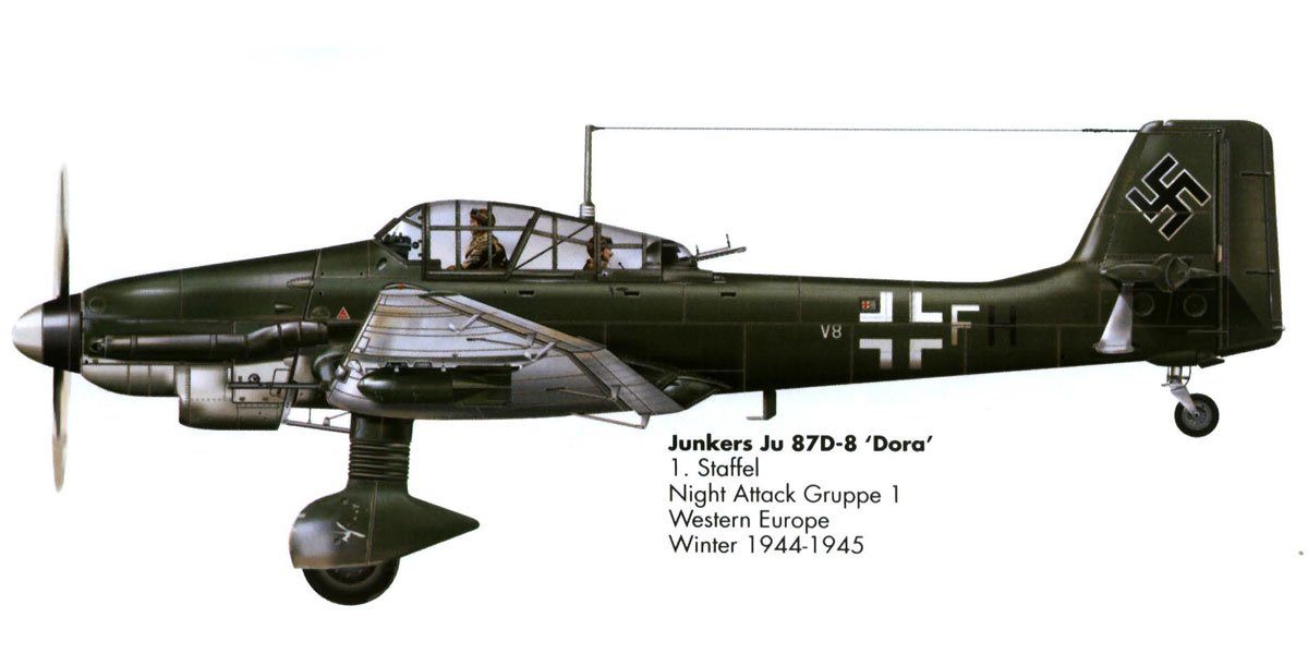 Junkers Ju 87D8 Stuka 1.NSG1 (V8+FH) Germany 1944 45 0B