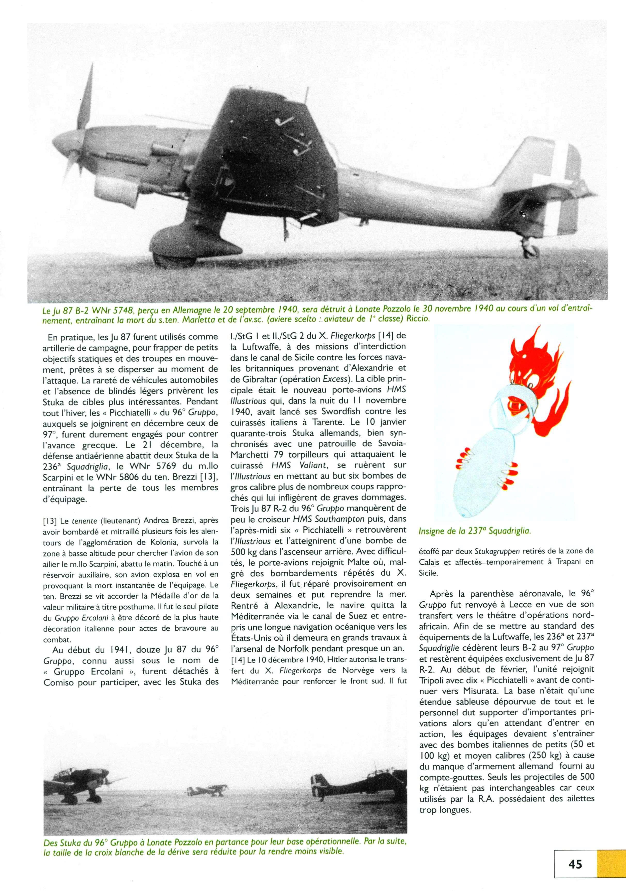Junkers Ju 87 Picchiatello RA article by Avions 160 page 45