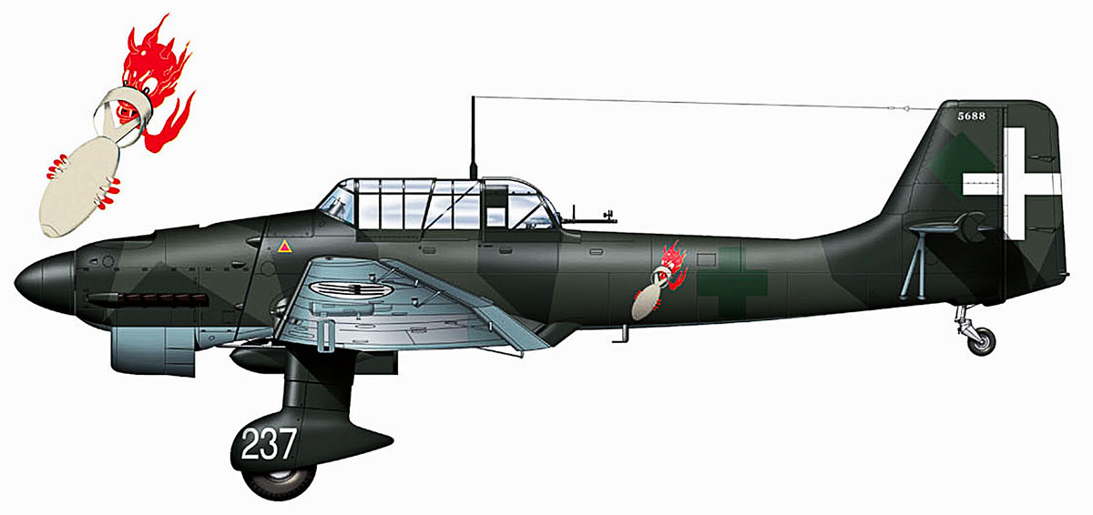 Junkers Ju 87B2 Picchiatelli RA 96 Gruppo 237a Squadriglia WNr 5688 Lecce Galatina 1940 0B