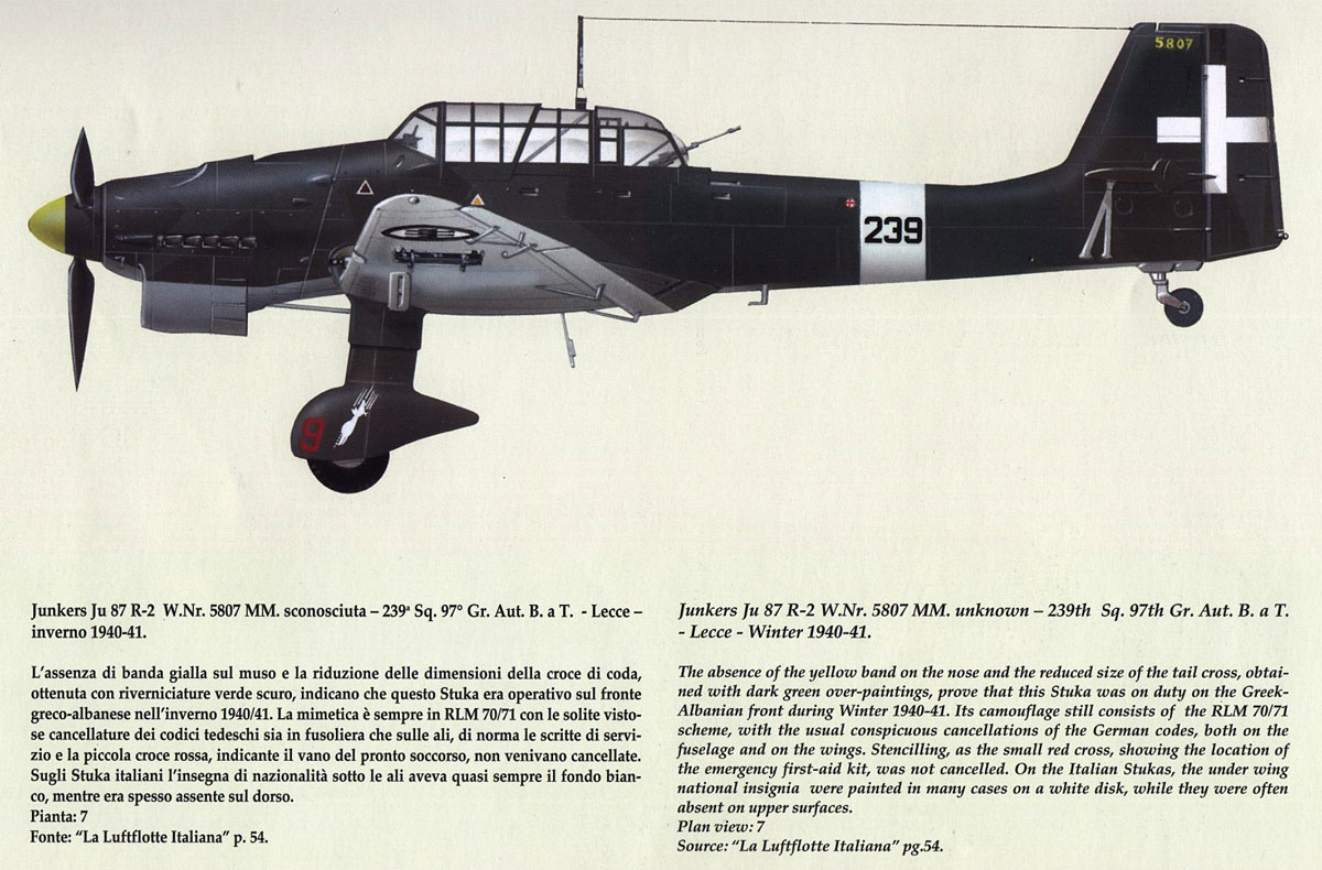 Junkers Ju 87R2 Picchiatelli RA 97 Gruppo 239 Squadriglia WNr 5807 red 9 Lecce Libya 1940 41 0A