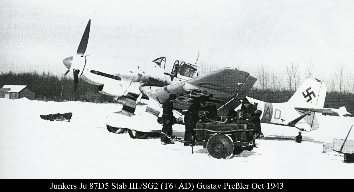 Junkers Ju 87D5 Stuka Stab III.SG2 (T6+AD) Gustav Prefler Oct 1943 01